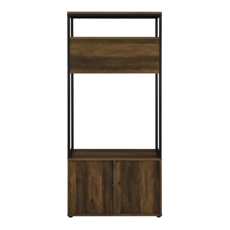 Quincy 2-Door Coat Rack Hall Tree Storage Bench Dark Pine - 980006