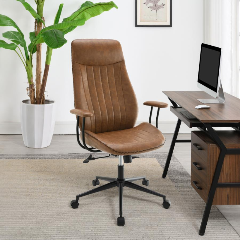 Ranger Upholstered Adjustable Home Office Desk Chair Brown – 801941