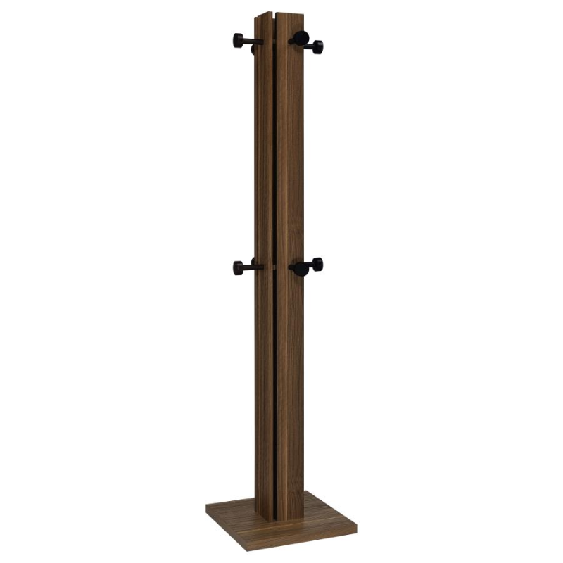 Rikkie Collection 8-Hook Engineered Wood Coat Rack Walnut - 983281