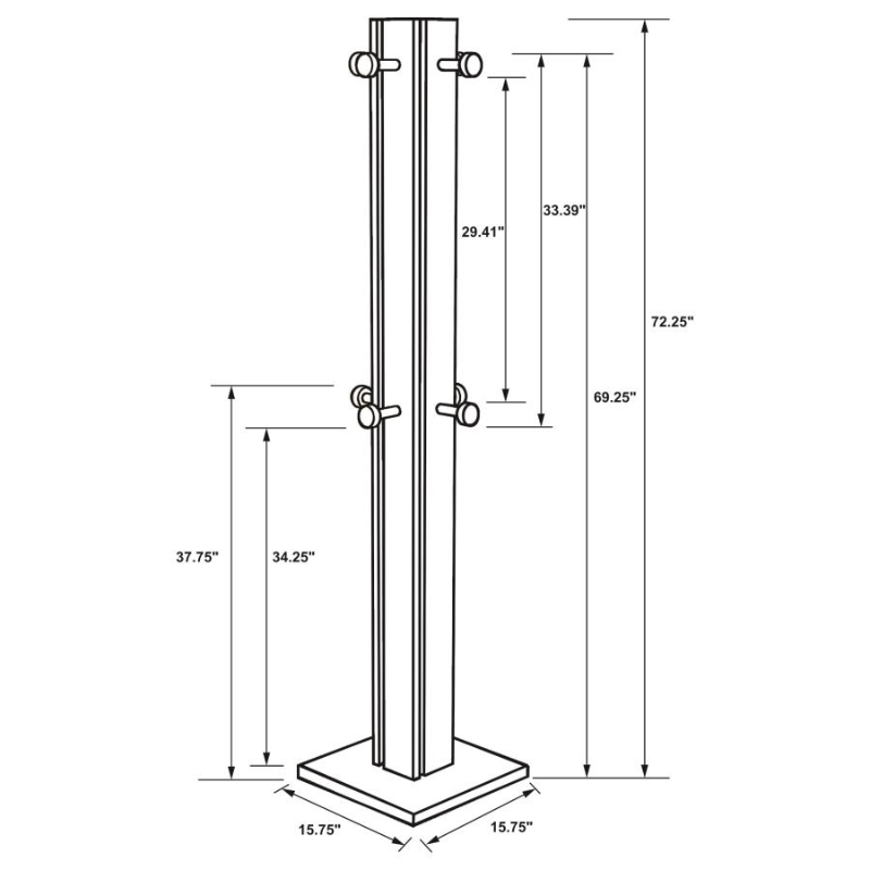 Rikkie Collection 8-Hook Engineered Wood Coat Rack Walnut - 983281