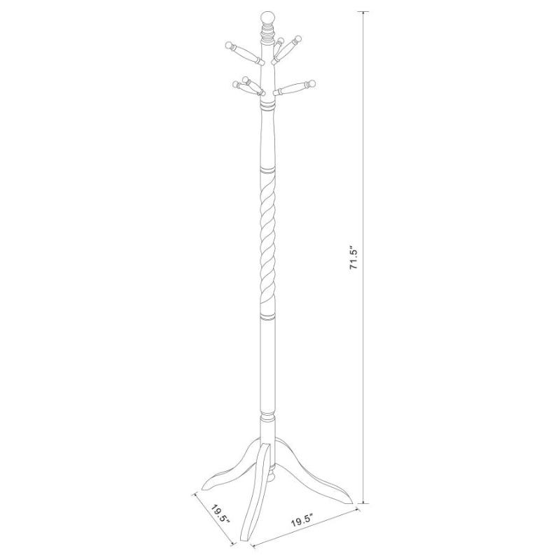 Riona Collection 6-Hook Freestanding Wood Coat Rack Merlot - 3058