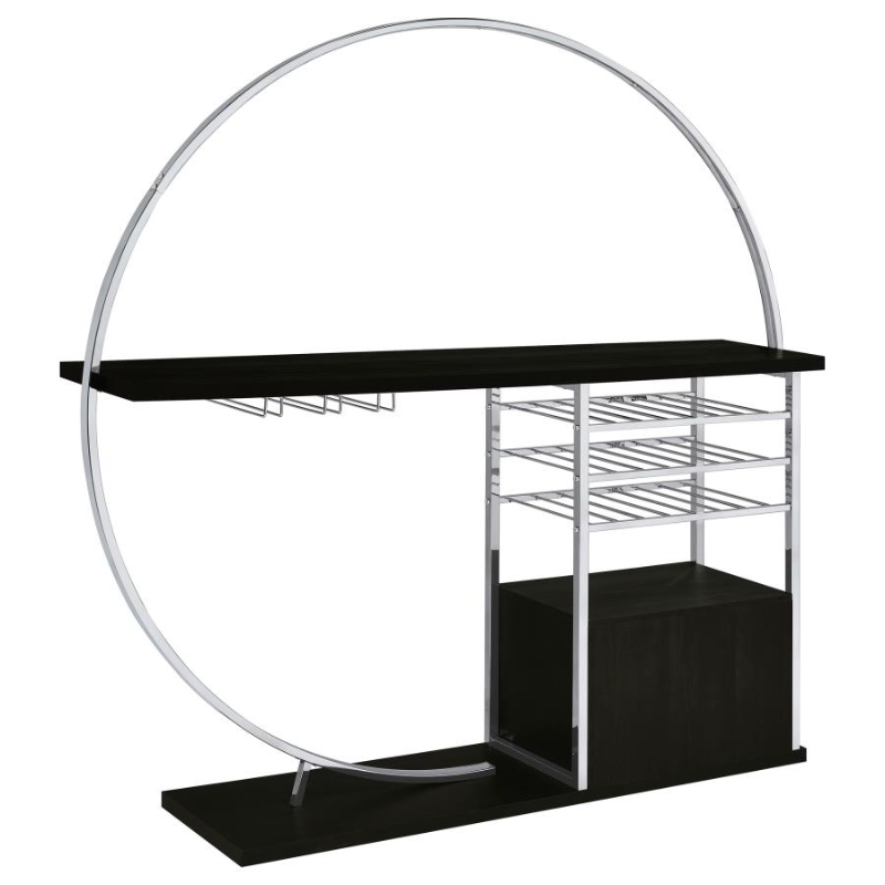Risley 2-door Circular LED Wine Cabinet Dark Charcoal – 182799