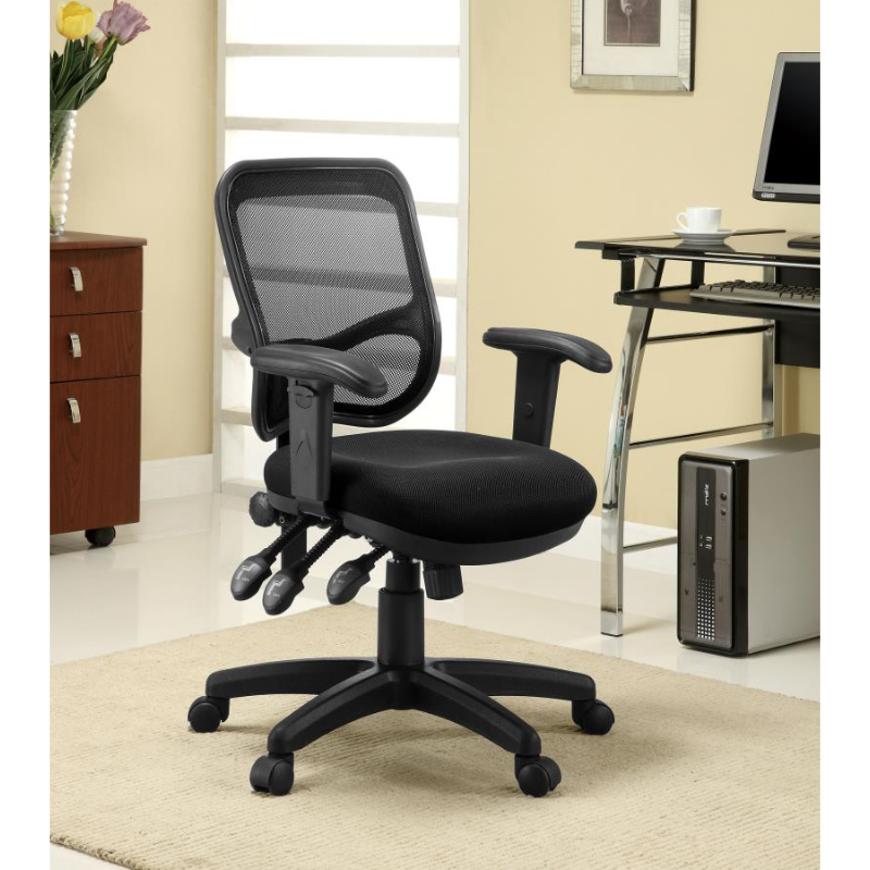 Rollo Upholstered Adjustable Ergonomic Office Chair Black – 800019