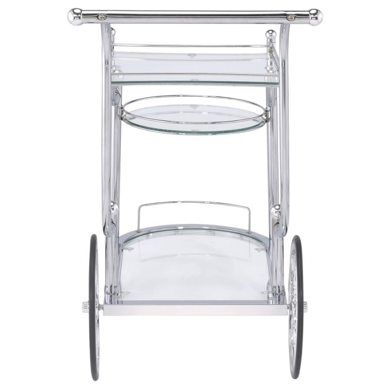 Sarandon 3-Tier Glass Shelf Metal Bar Cart Chrome - 910076