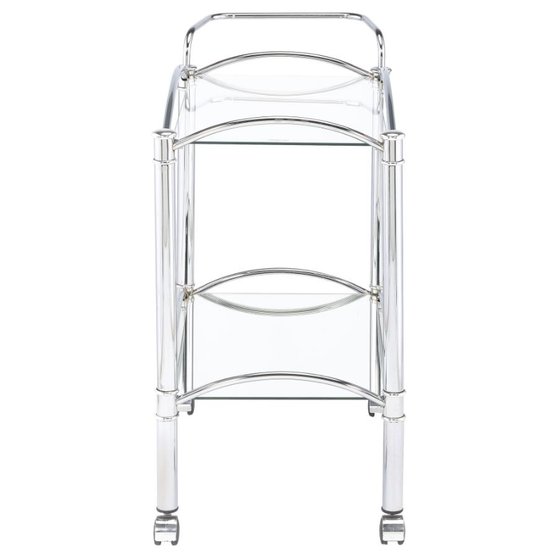 Shadix 2-Tier Rectangular Glass Shelf Metal Bar Cart – 910077