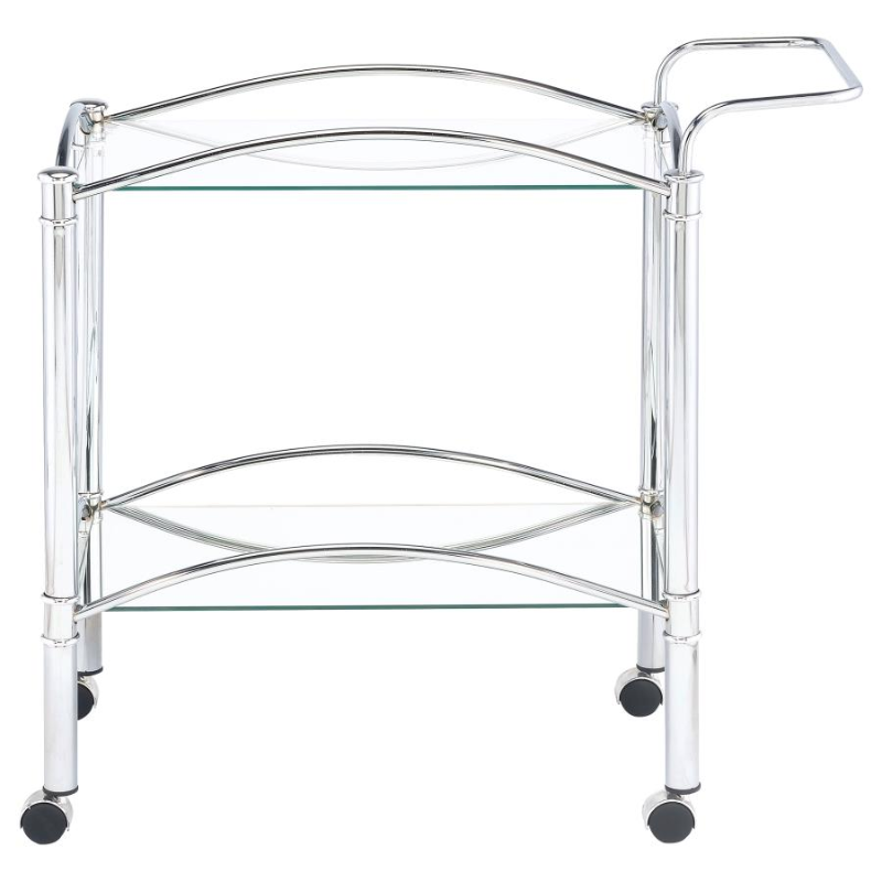 Shadix 2-Tier Rectangular Glass Shelf Metal Bar Cart – 910077