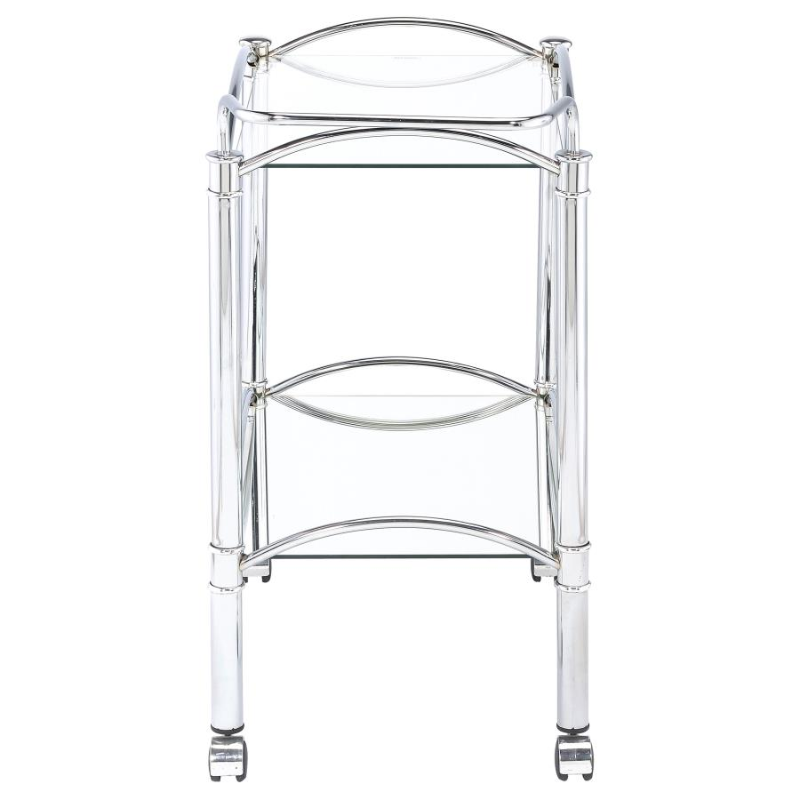 Shadix 2-Tier Rectangular Glass Shelf Metal Bar Cart – 910077