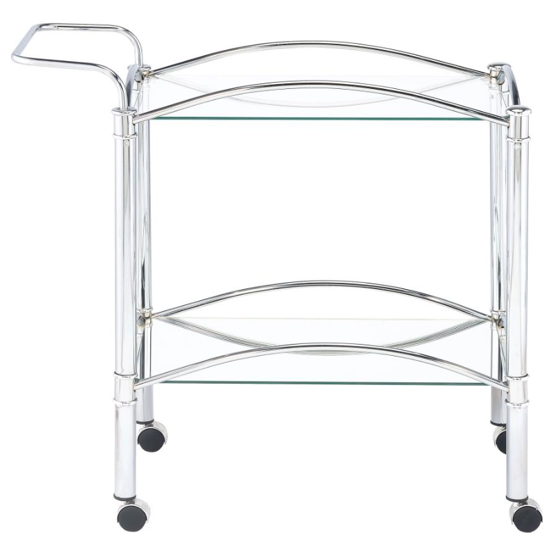 Shadix 2-Tier Rectangular Glass Shelf Metal Bar Cart – 910077