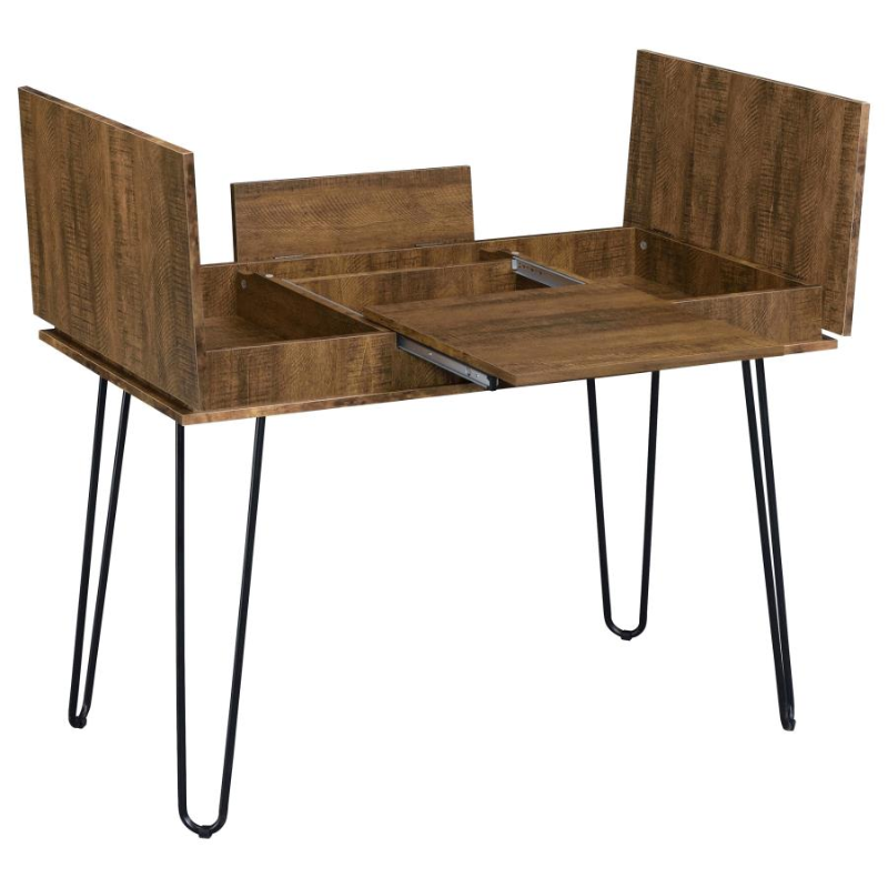 Sheeran 47-inch Writing Desk with Storage Rustic Amber – 802011