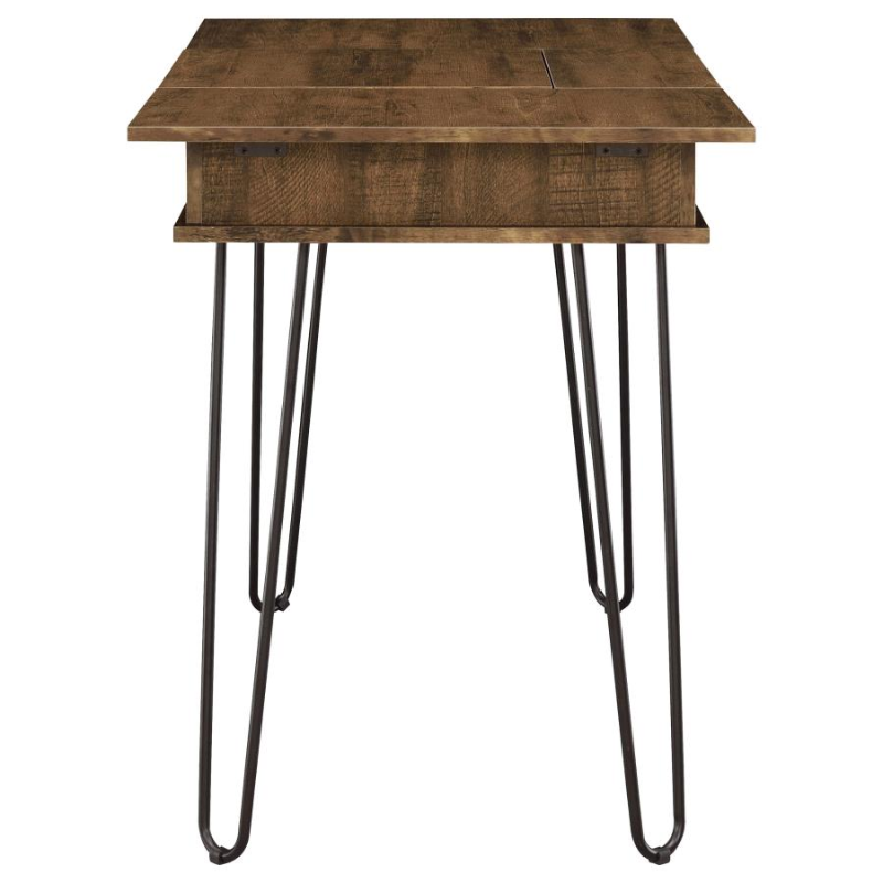 Sheeran 47-inch Writing Desk with Storage Rustic Amber – 802011