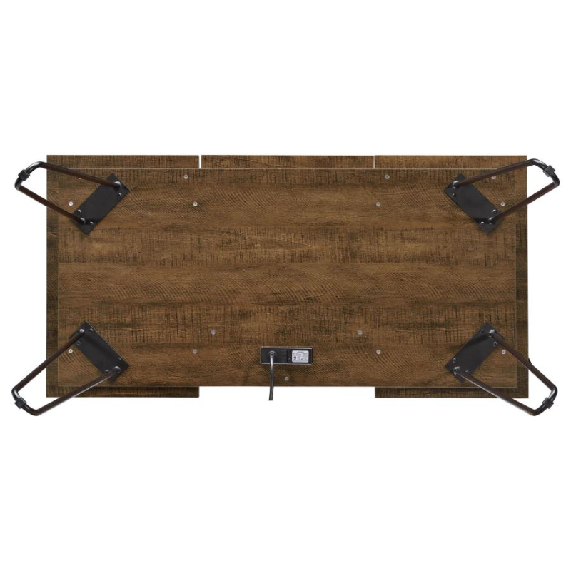 Sheeran 47-inch Writing Desk with Storage Rustic Amber – 802011