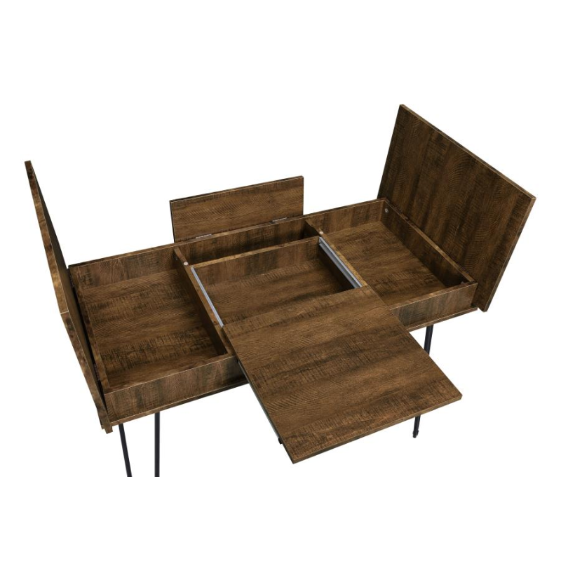 Sheeran 47-inch Writing Desk with Storage Rustic Amber – 802011