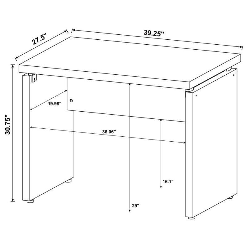 Skylar 39-inch Engineered Wood Writing Desk Cappuccino – 800892