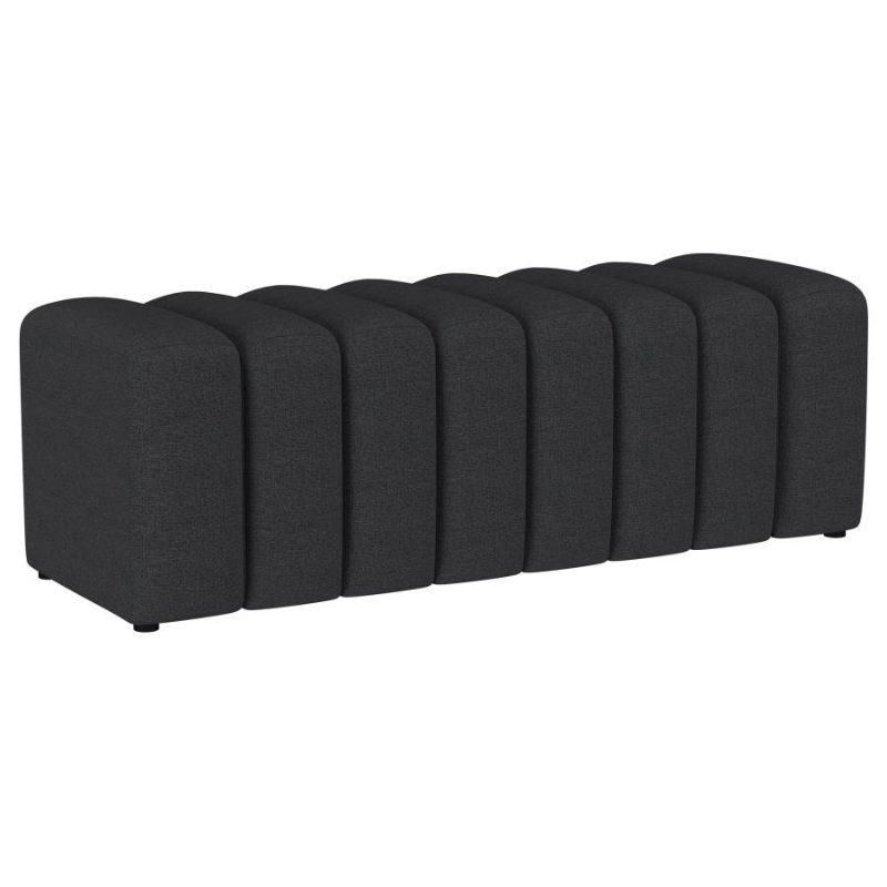 Summer Fabric Upholstered Tufted Accent Bench Charcoal - 910294