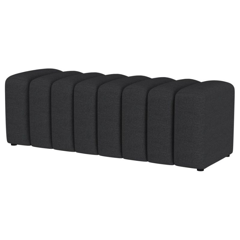 Summer Fabric Upholstered Tufted Accent Bench Charcoal - 910294