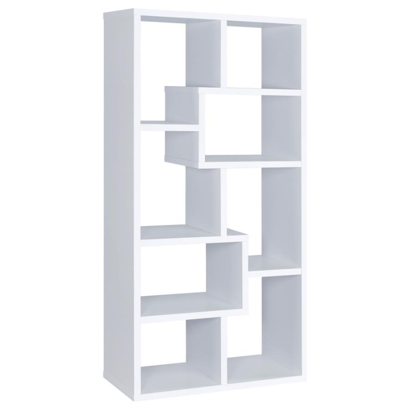 Theo 71-inch 6-Shelf Bookcase – White 800136