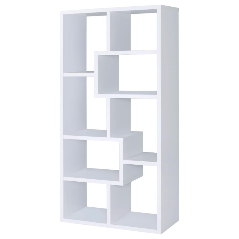 Theo 71-inch 6-Shelf Bookcase – White 800136
