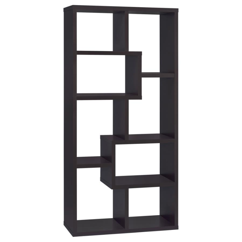 Theo 71-inch 6-Shelf Bookshelf Cappuccino – 800264