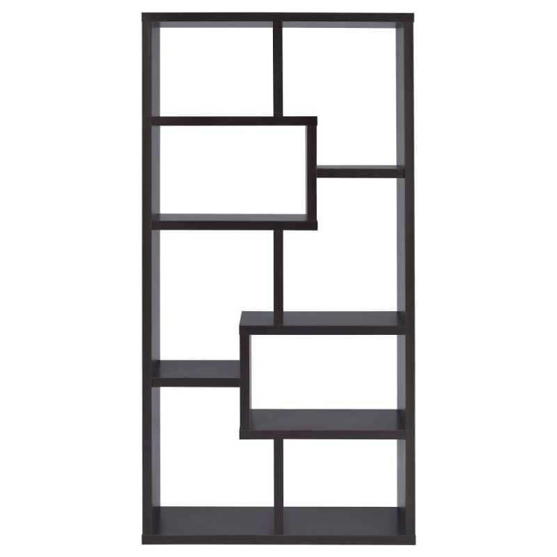 Theo 71-inch 6-Shelf Bookshelf Cappuccino – 800264