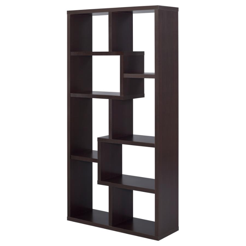 Theo 71-inch 6-Shelf Bookshelf Cappuccino – 800264
