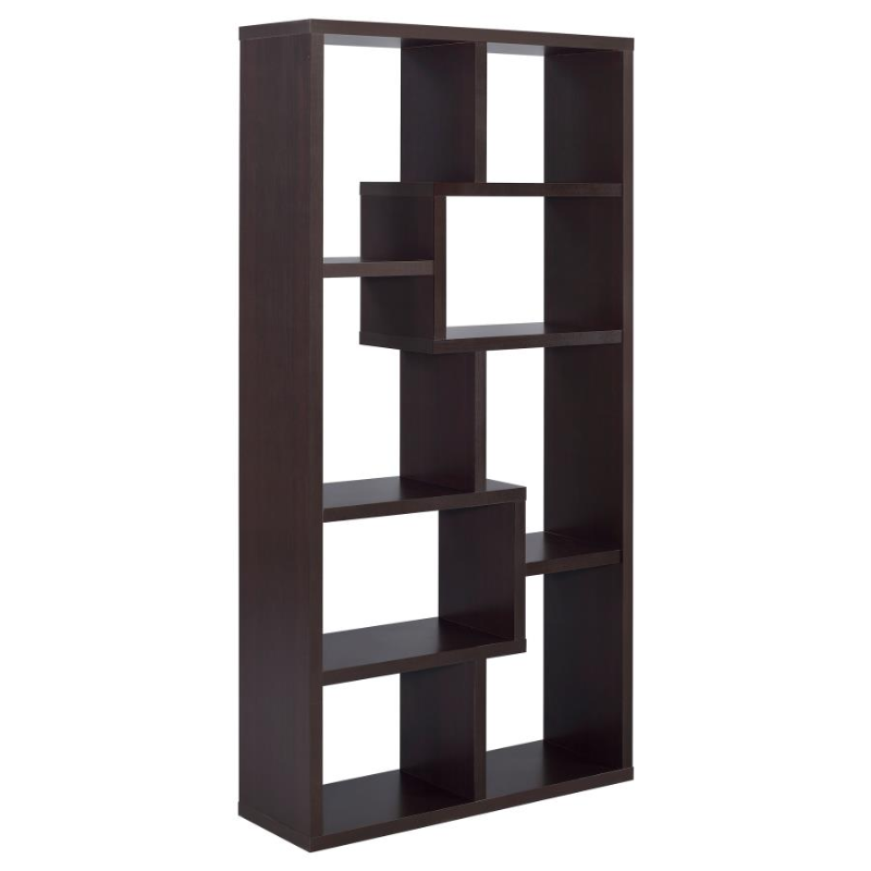 Theo 71-inch 6-Shelf Bookshelf Cappuccino – 800264