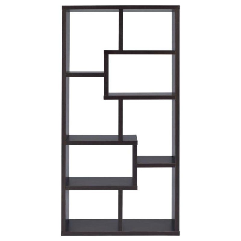 Theo 71-inch 6-Shelf Bookshelf Cappuccino – 800264