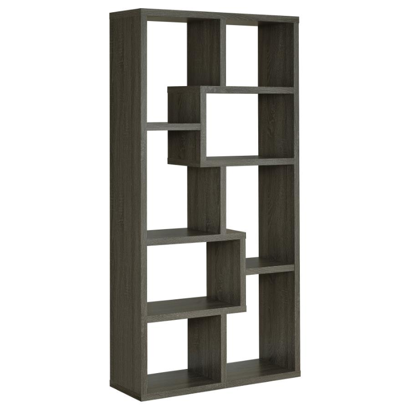Theo 71-inch 6-Shelf Bookshelf Weathered Grey – 00510