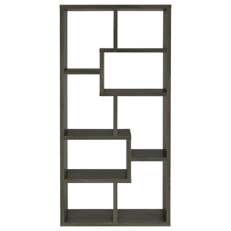 Theo 71-inch 6-Shelf Bookshelf Weathered Grey – 00510