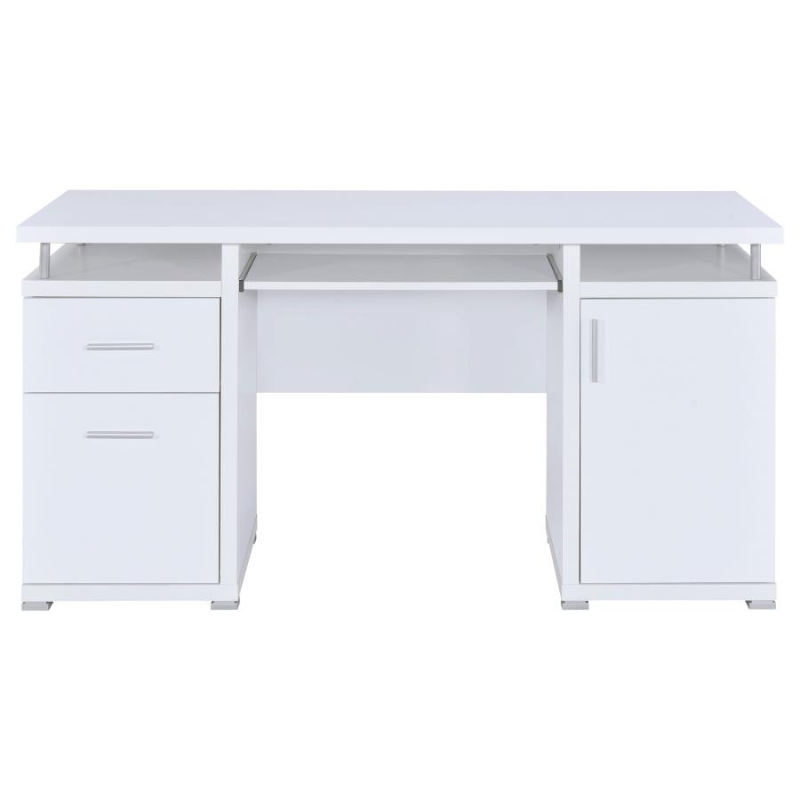 Tracy 55-Inch 2-Drawer Office Computer Desk White 800108