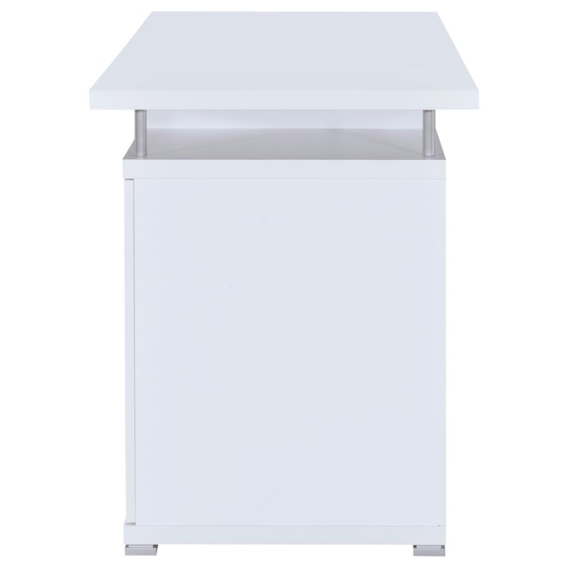 Tracy 55-Inch 2-Drawer Office Computer Desk White 800108