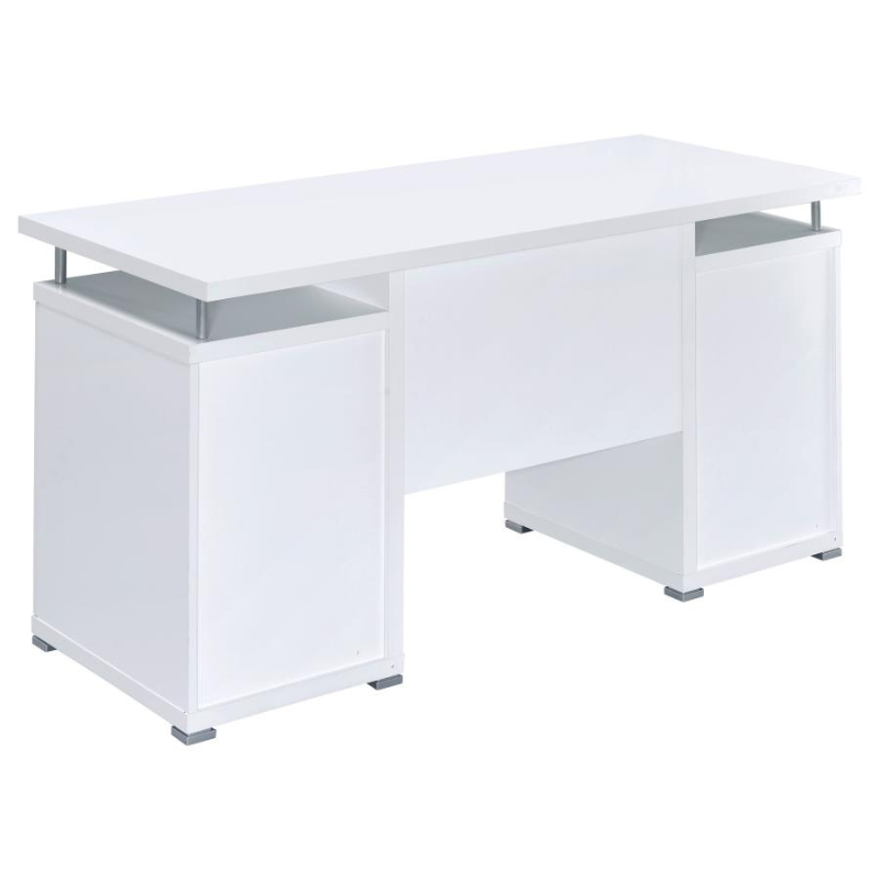 Tracy 55-Inch 2-Drawer Office Computer Desk White 800108