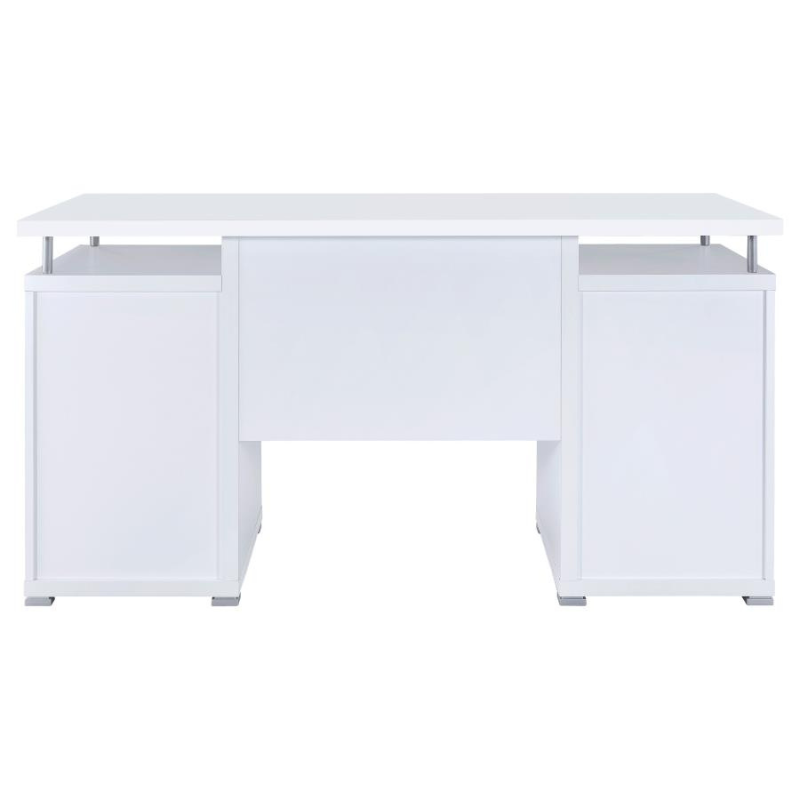 Tracy 55-Inch 2-Drawer Office Computer Desk White 800108