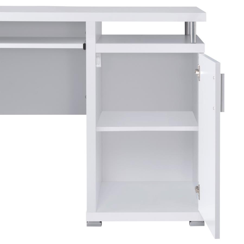 Tracy 55-Inch 2-Drawer Office Computer Desk White 800108