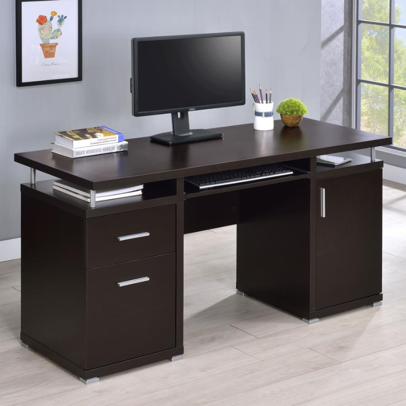 Tracy 55-inch 2-Drawer Office Computer Desk Cappuccino – 800107