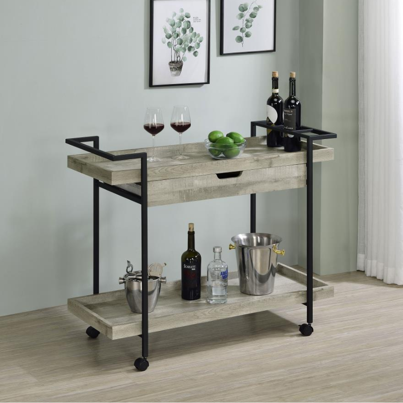 Ventura 1-Drawer Engineered Wood Bar Cart – 181005