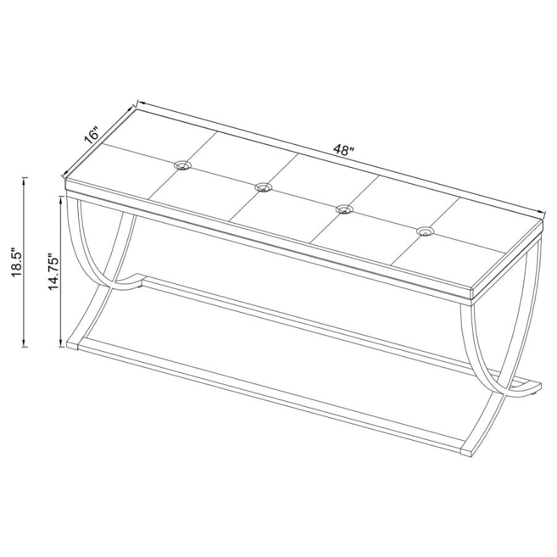 Walton Leatherette Tufted Accent Bench Black - 501156