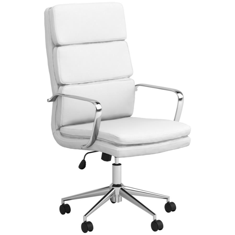 Ximena Upholstered Adjustable High Back Office Chair White – 801746