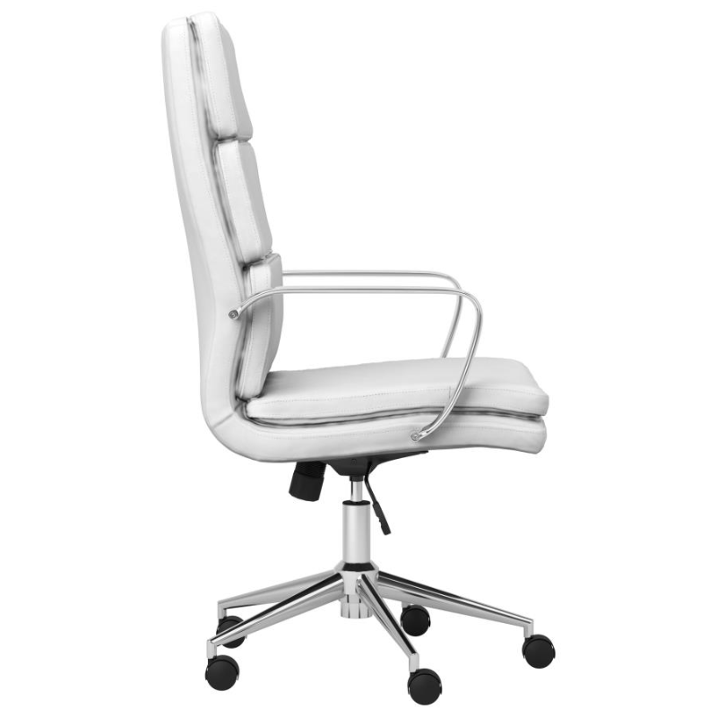 Ximena Upholstered Adjustable High Back Office Chair White – 801746