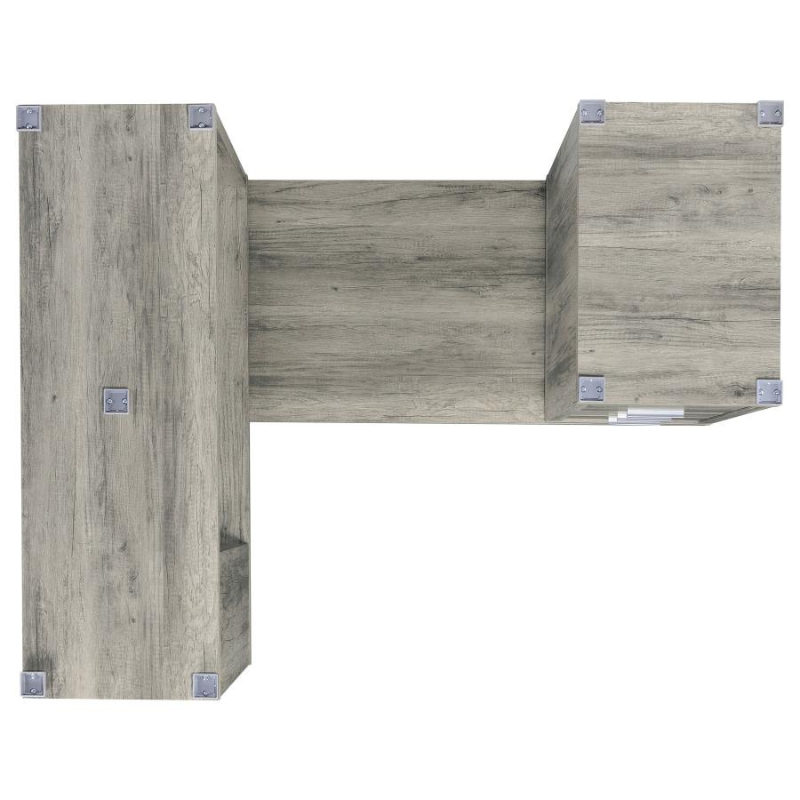 Yvette 60-Inch 3-Drawer L-Shape Computer Desk Grey Driftwood 801516