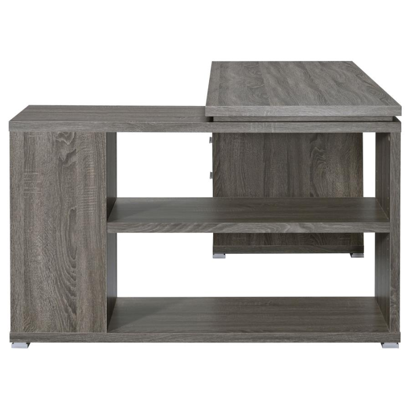 Yvette 60-inch 3-Drawer L-Shape Computer Desk Weathered Grey – 800518