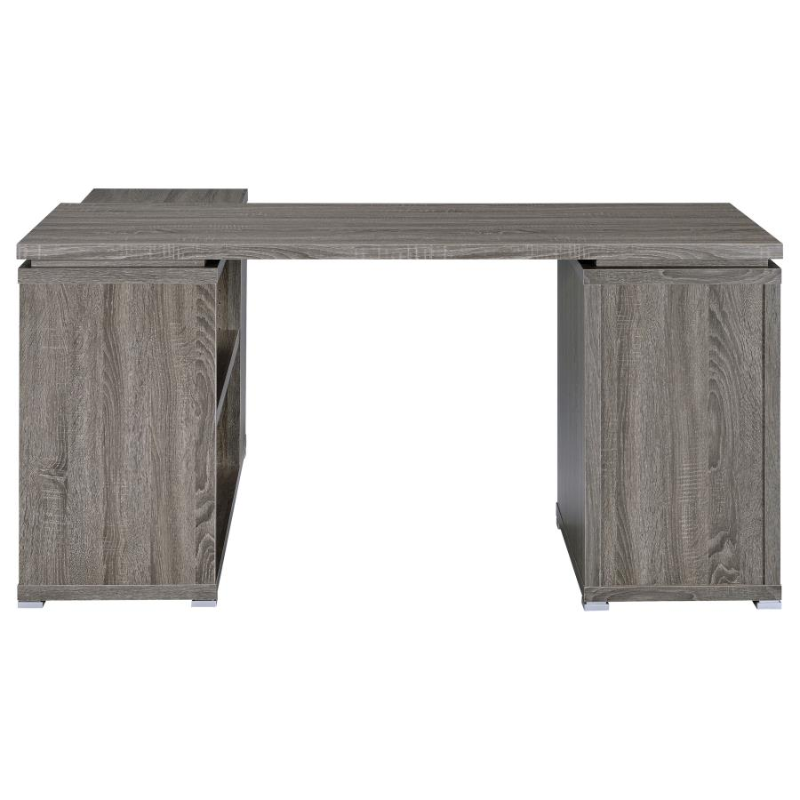 Yvette 60-inch 3-Drawer L-Shape Computer Desk Weathered Grey – 800518
