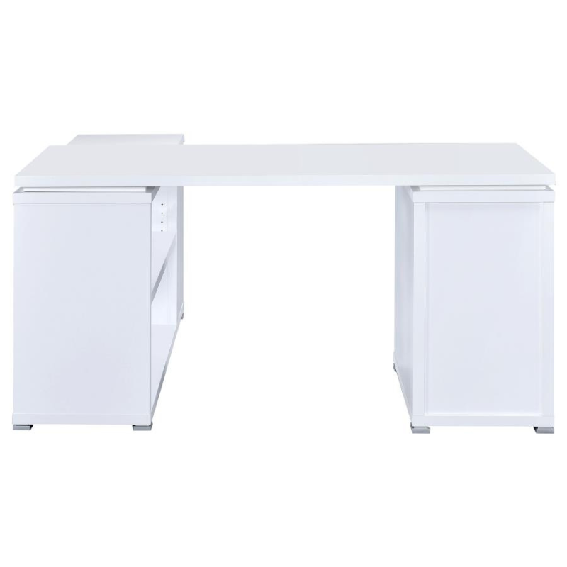 Yvette 60-inch 3-Drawer L-Shape Computer Desk White – 800516