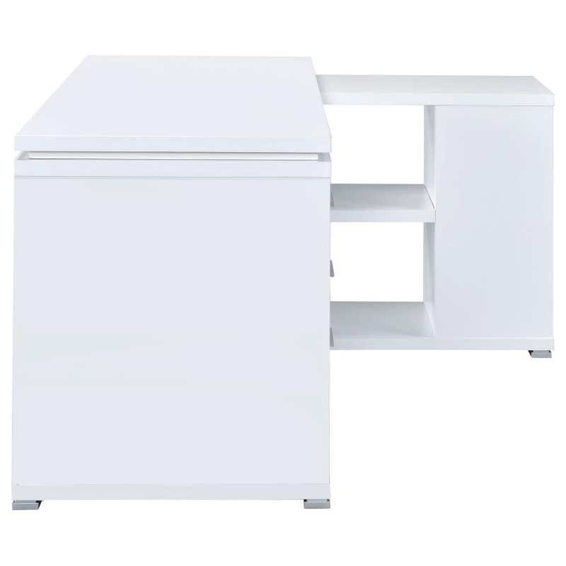 Yvette 60-inch 3-Drawer L-Shape Computer Desk White – 800516