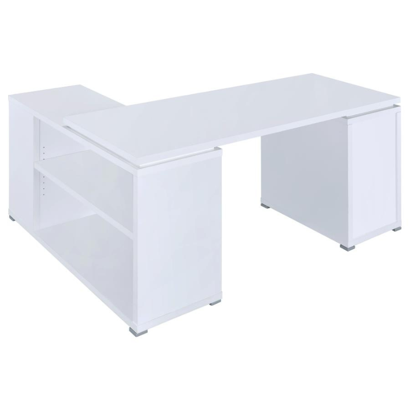 Yvette 60-inch 3-Drawer L-Shape Computer Desk White – 800516