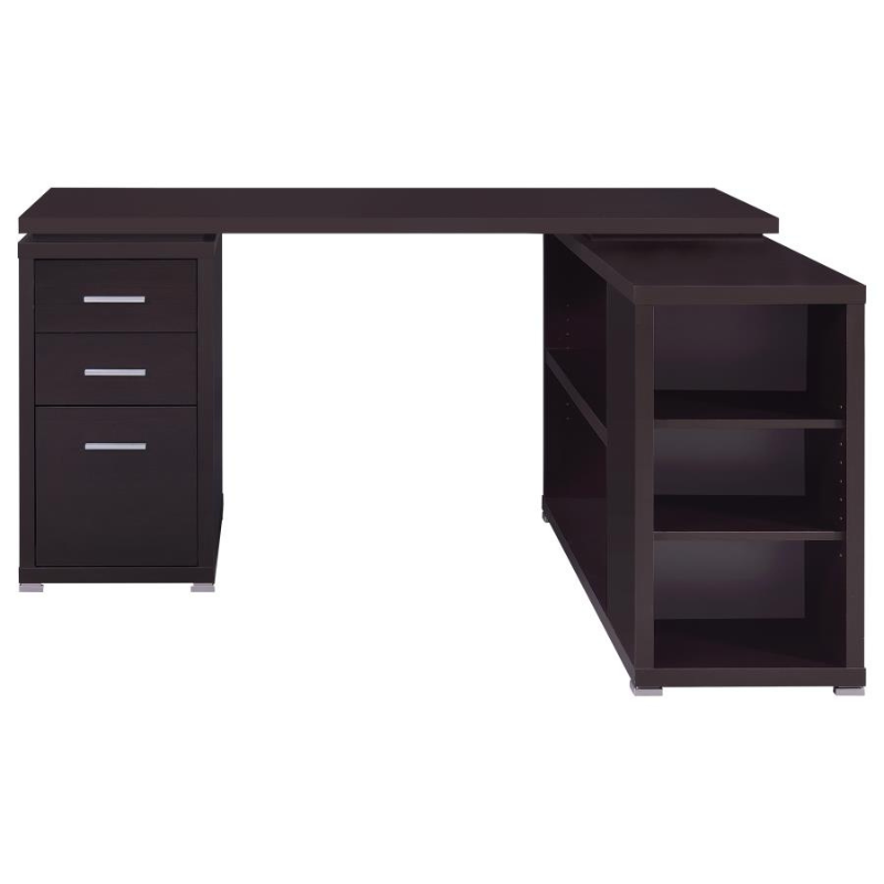Yvette 60-inch 3-drawer L-Shape Computer Desk Cappuccino – 800517