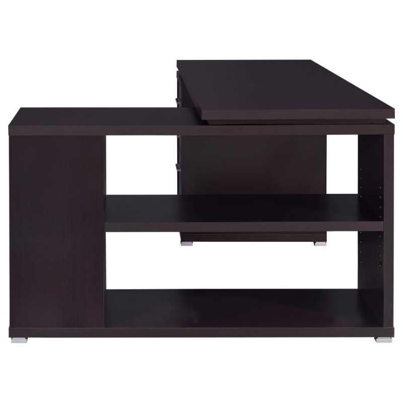 Yvette 60-inch 3-drawer L-Shape Computer Desk Cappuccino – 800517