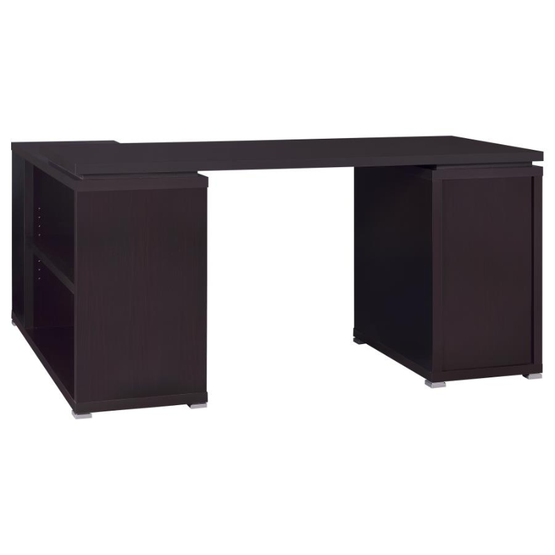 Yvette 60-inch 3-drawer L-Shape Computer Desk Cappuccino – 800517