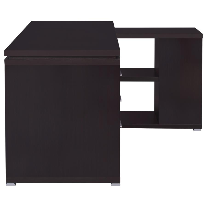 Yvette 60-inch 3-drawer L-Shape Computer Desk Cappuccino – 800517