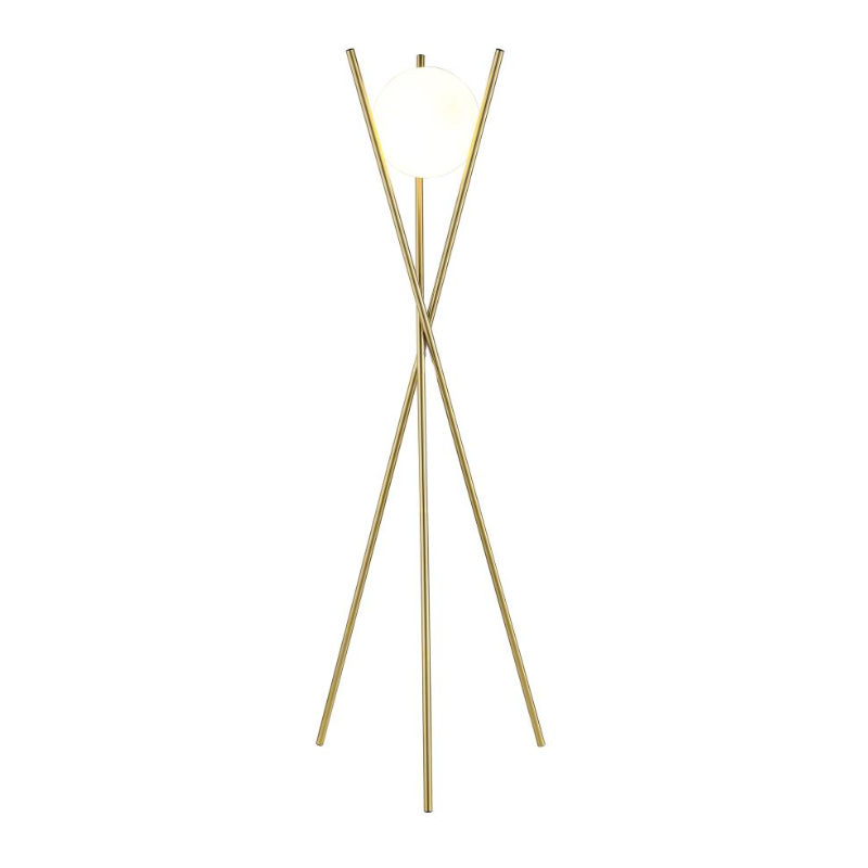 amileth Spherical Bulb Metal Tripod Floor Lamp Gold - 920218
