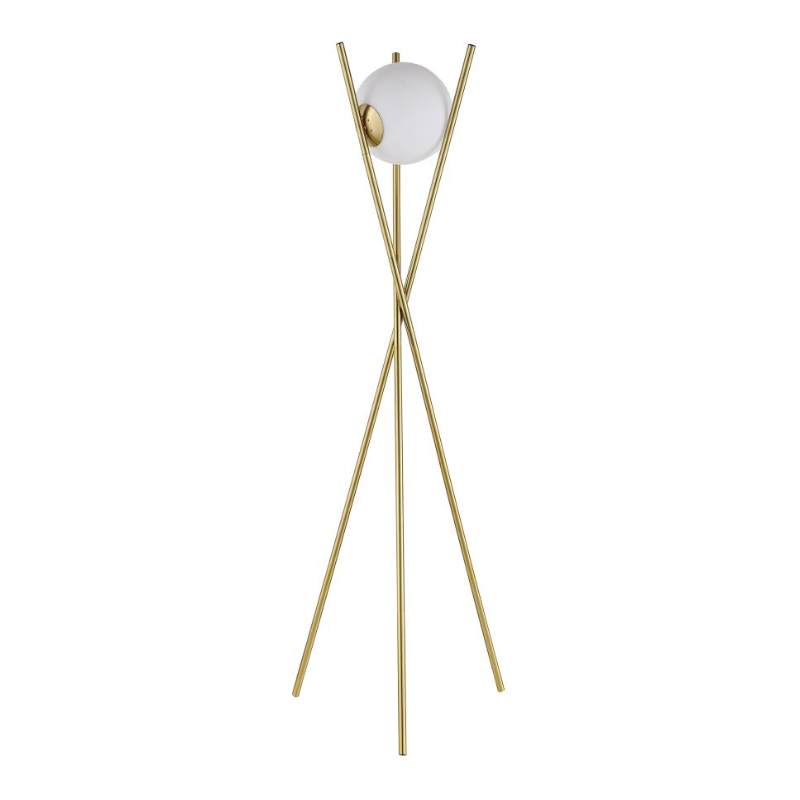 amileth Spherical Bulb Metal Tripod Floor Lamp Gold - 920218